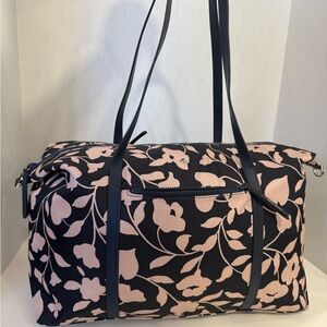 Kate Spade Jae Garden Blue and Blush Floral Weekend Tote